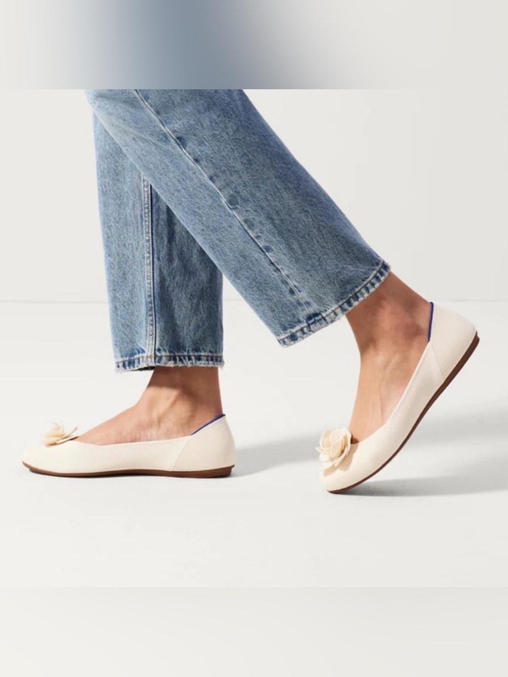 New! Rothy’s The Petal Square Flats in White NWOB 11 - Picture 3 of 9
